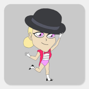 autocolante quadrado chibi