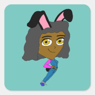 autocolante quadrado chibi bunnygirl