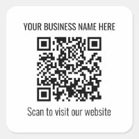 Autocolante quadrado de código QR moderno