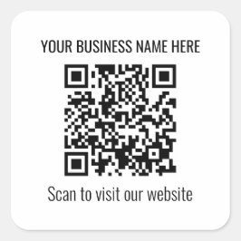 Autocolante quadrado de código QR moderno