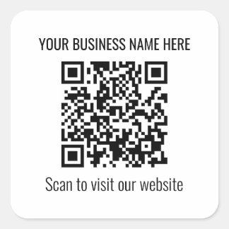 Autocolante quadrado de código QR moderno