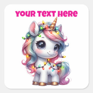 Autocolante quadrado de Natal Personalizado