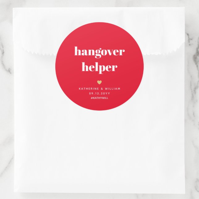 Autocolante Red Hangover Classic Round Sticker (Bolsa)