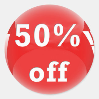 Autocolante redondo brilhante com 50% de desativaç