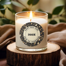 autocolante redondo | Feliz ano novo festivo de 3