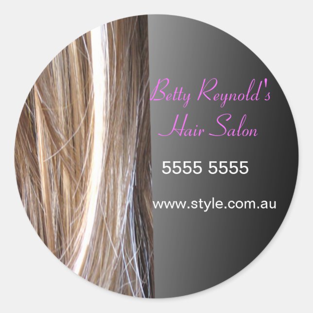 Autocolante redondo projetado para cabelo (Frente)