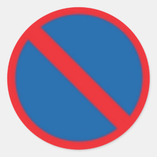 Autocolante redondo sem sinal de tráfego de estaci