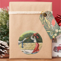 Autocolante redondo "Stork Attack" (sem crianças)