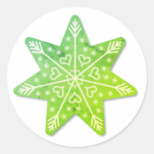 Autocolante verde de natal decorado