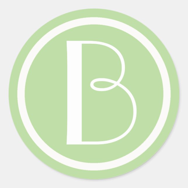 Autocolante verde e branco monograma (Frente)