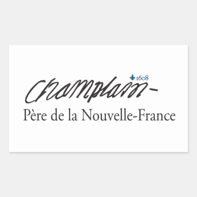 Autocolante x20 Champlain pai Nova França (Frente)