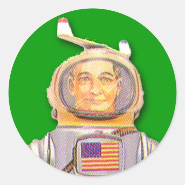 Autocolantes americanos de robôs astronautas (folh (Frente)