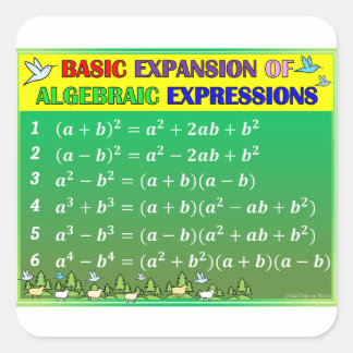 Autocolantes de álgebra em sala de aula de matemát