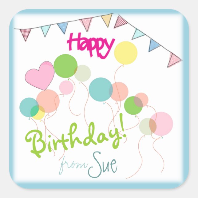 Autocolantes de aniversário personalizados (Frente)
