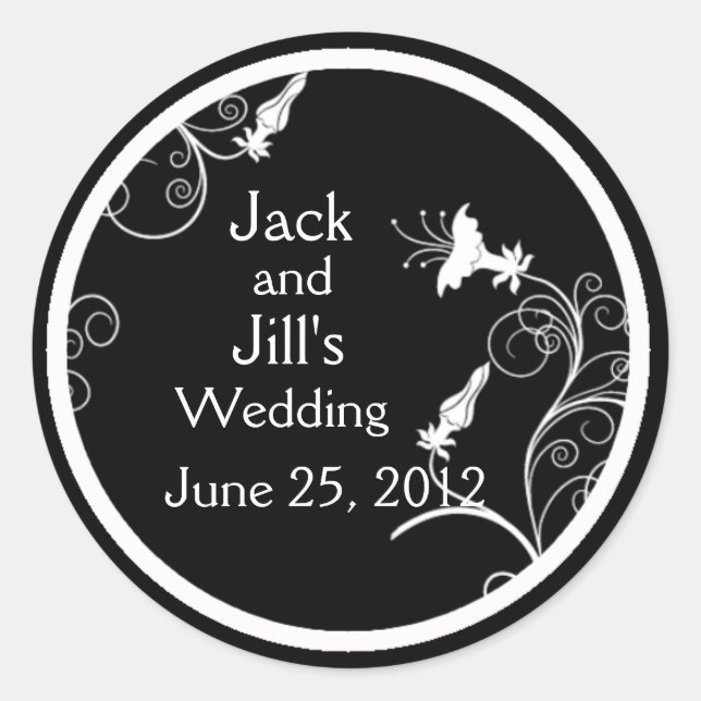 Autocolantes de arte personalizados em preto e bra (Frente)