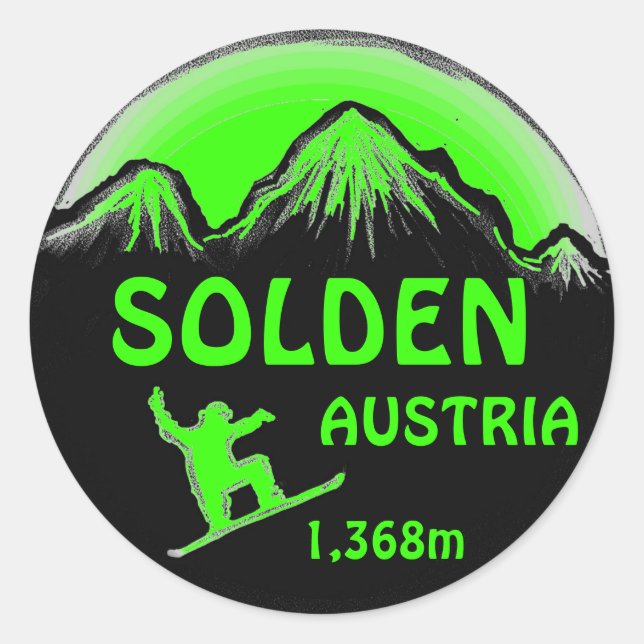 Autocolantes de arte verde da Áustria Solden (Frente)