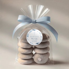 Autocolantes de batismo editáveis - Toile azul de