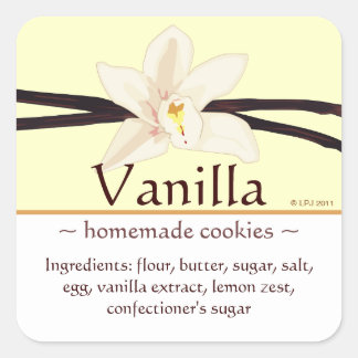 Autocolantes de baunilha quadrados personalizáveis