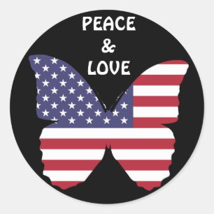 autocolantes de borboletas da bandeira americana