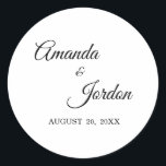 Autocolantes de caligrafia branca e preta<br><div class="desc">Esse simples adesivo de caligrafia preto-e-branco traz um luxo elegante,  mas moderno,  tanto a um casamento ou a propaganda de eventos,  como a mais tradicional ou formal. A caligrafia casual permite um sentimento antigo,  enquanto o design neutro de classe pode ser combinado com quaisquer aspectos únicos de sua celebração.</div>