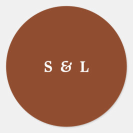 Autocolantes de casamentos de monograma simples e