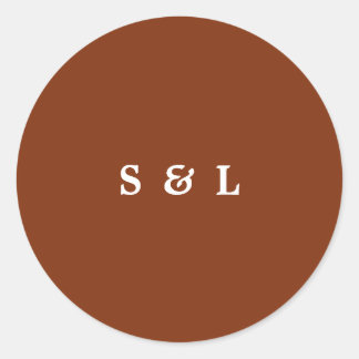 Autocolantes de casamentos de monograma simples e 