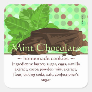Autocolantes de chocolate quadrados personalizáve