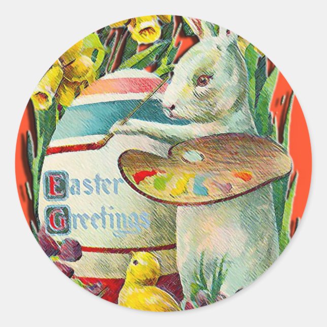 Autocolantes de Coelhinhos de Páscoa (Frente)