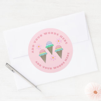 Autocolantes de Cones de Sorvete Personalizados