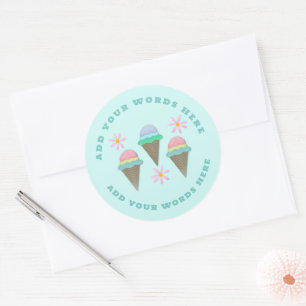 Autocolantes de Cones de Sorvete Personalizados