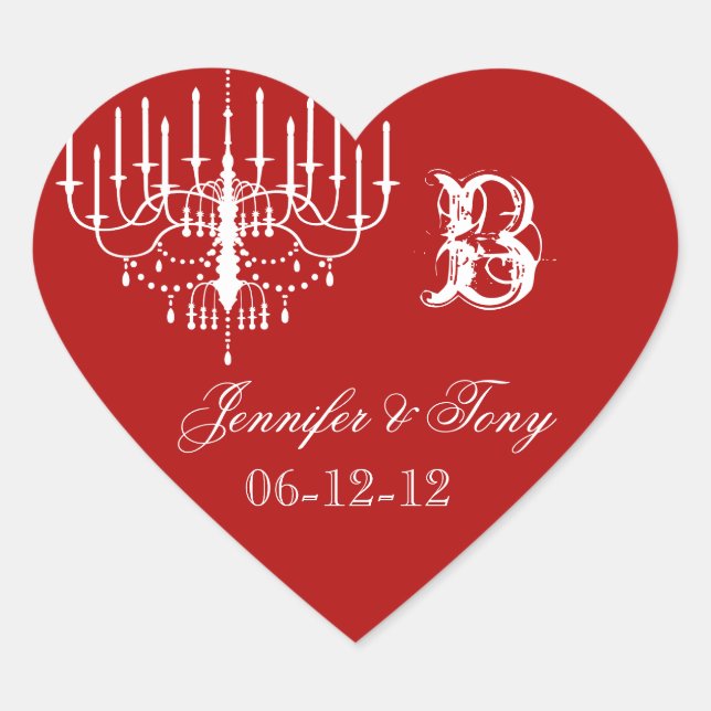 Autocolantes de Coração Personalizados, Vermelho e (Frente)