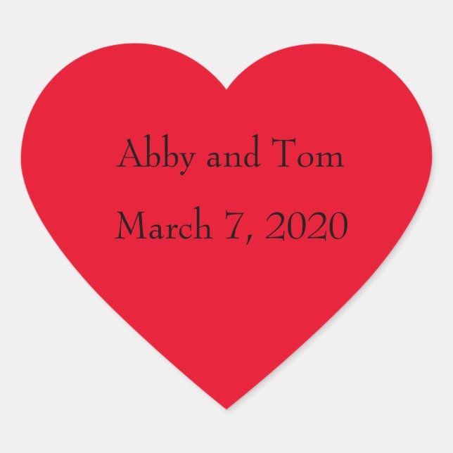 Autocolantes de Coração Vermelho Personalizados (Frente)