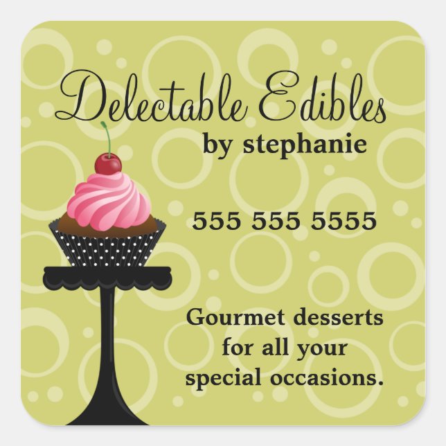 Autocolantes de Cupcake de Cherry (Frente)