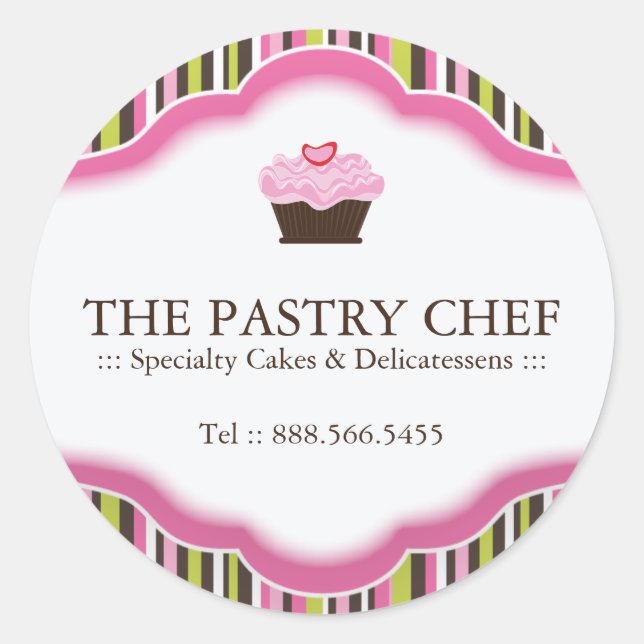 Autocolantes de Cupcake personalizáveis (Frente)