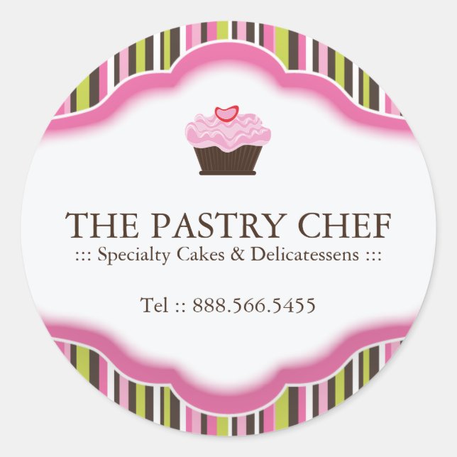 Autocolantes de Cupcake personalizáveis (Frente)