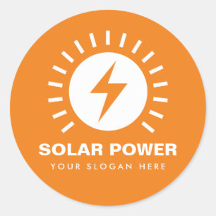 Autocolantes de energia solar com nome comercial p