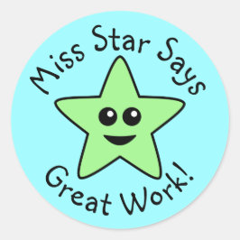Autocolantes de Excelente verde para estrelas