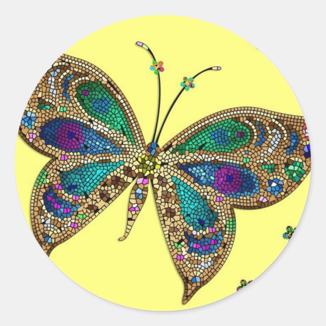 Autocolantes de Fibromialgia de Borboleta Roxa (Frente)