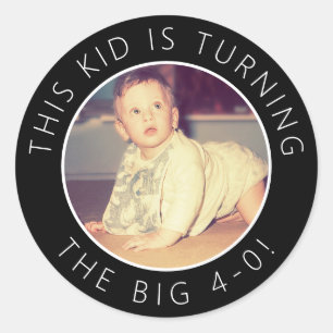 Autocolantes de fotos personalizados do aniversár