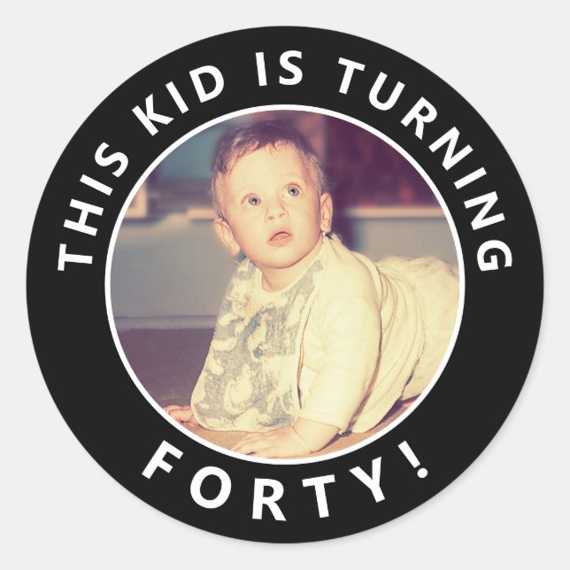 Autocolantes de fotos personalizados do aniversári (Frente)