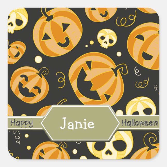 Autocolantes de Halloween personalizados (Frente)