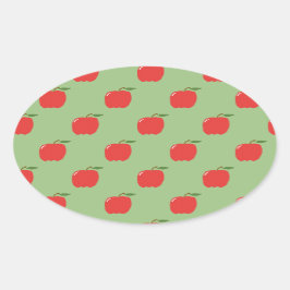 Autocolantes de Maçãs Oval (Verde e Vermelho de Sa
