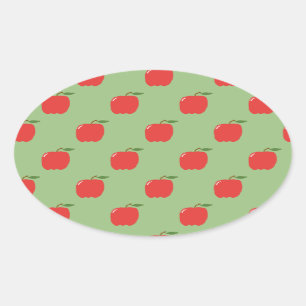 Autocolantes de Maçãs Oval (Verde e Vermelho de Sa