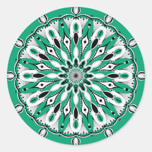 Autocolantes de Mandala Verde (Design 2)