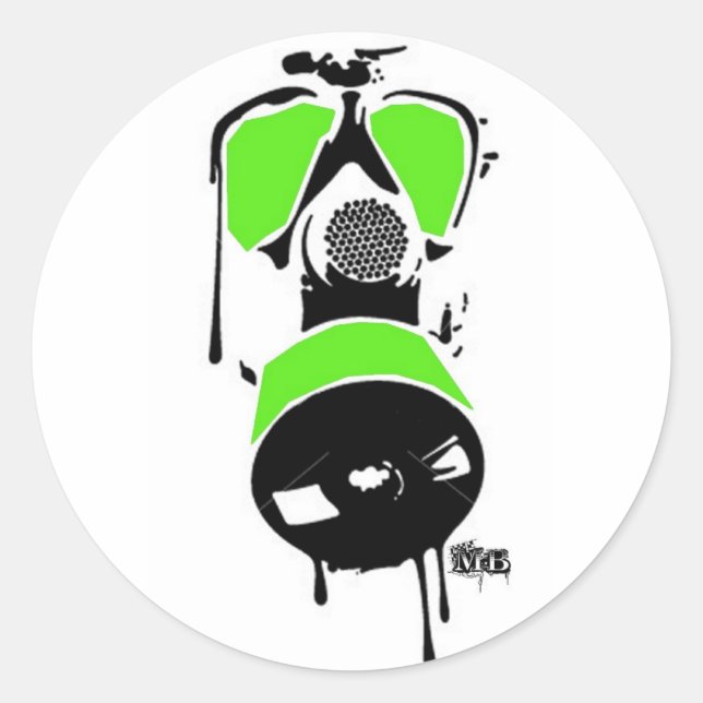 Autocolantes de máscaras verdes e de gás preto (Frente)