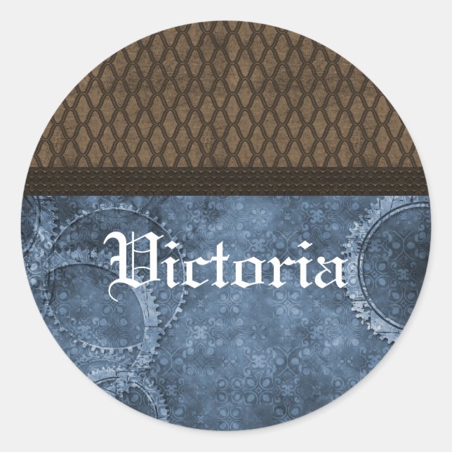 Autocolantes de metal, azul (Frente)