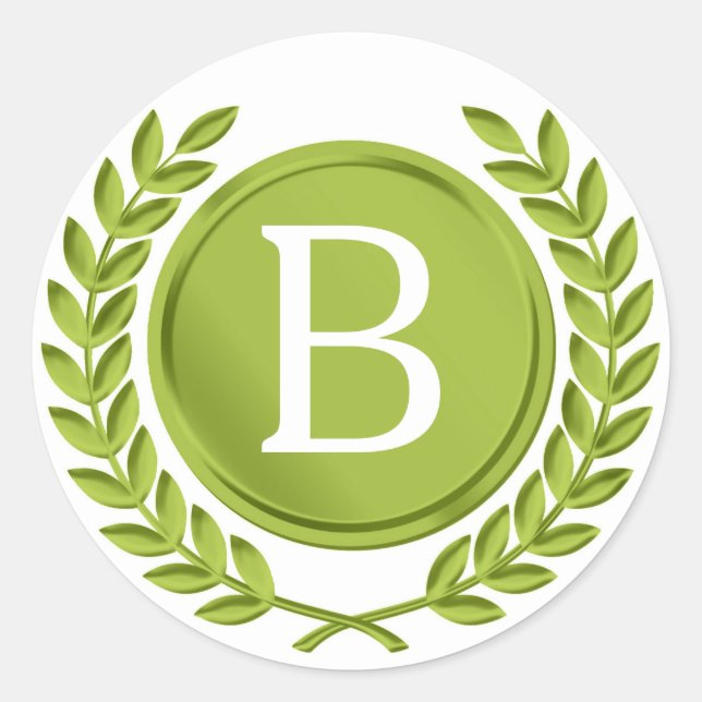 Autocolantes de monograma verde (Frente)