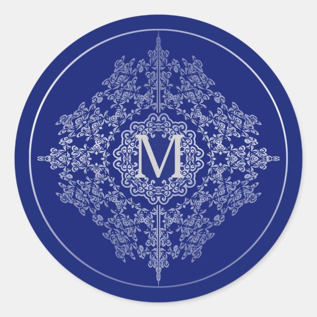 Autocolantes de Motif Azul e Silver Monograma (Frente)
