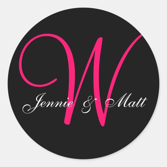 Autocolantes de Nomes de Noivos Monogramas Persona (Frente)