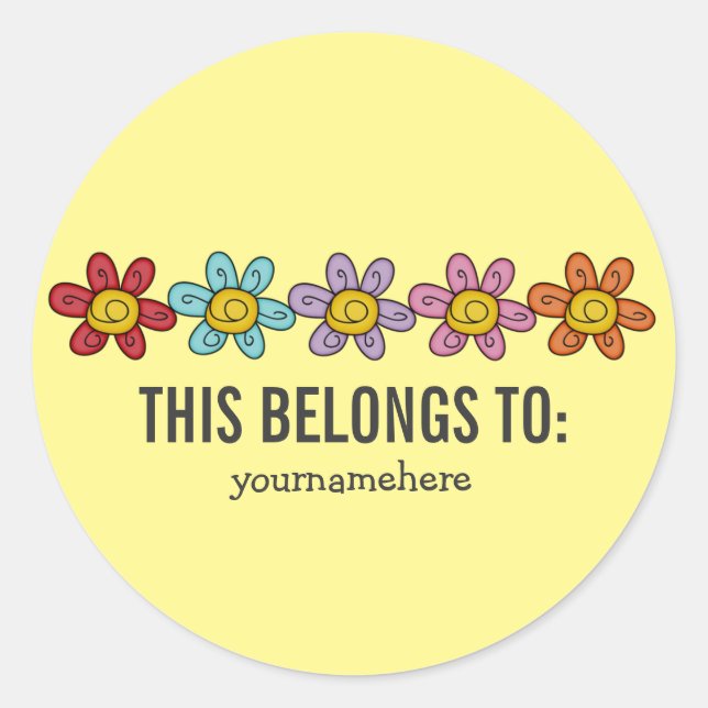 Autocolantes de porta branca {ESTE PERTENCE A} (Frente)